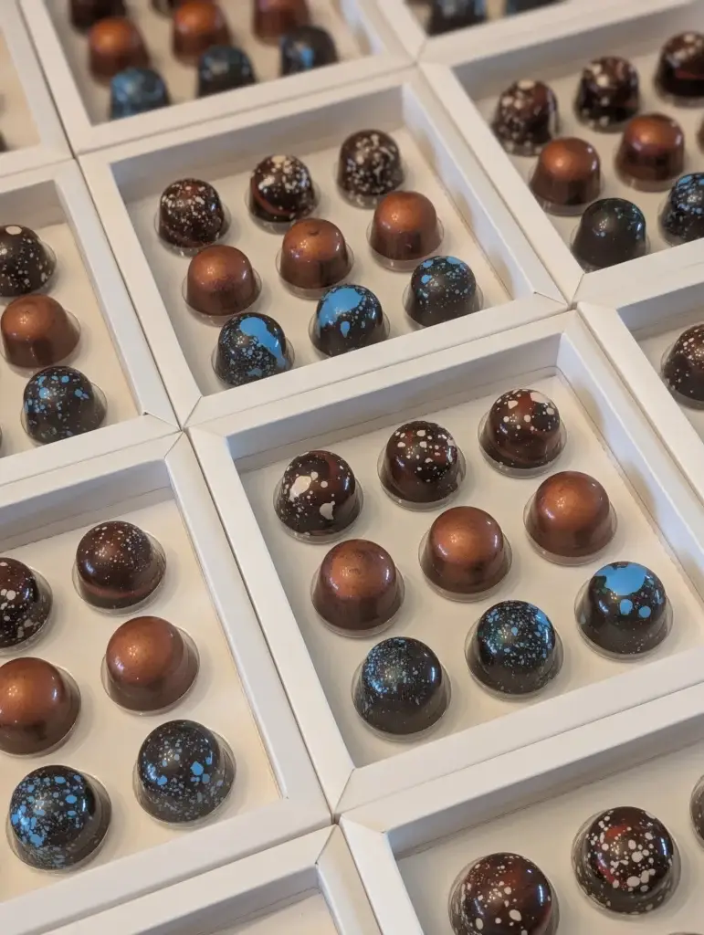 Box of assorted chocolate bonbons